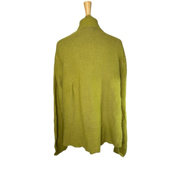 EILEEN FISHER Woman Linen Cotton Blend Open Cardigan in Spring Green Size 2X - Picture 3 of 11